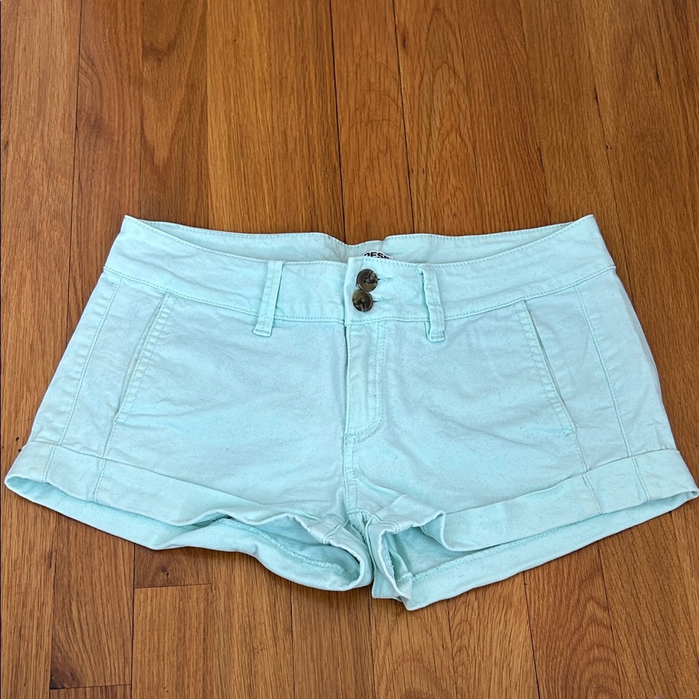 Express Aqua Jean Shorts